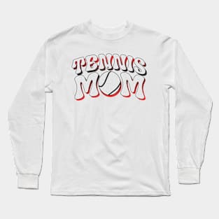 Tennis Mom Halftone Retro Long Sleeve T-Shirt